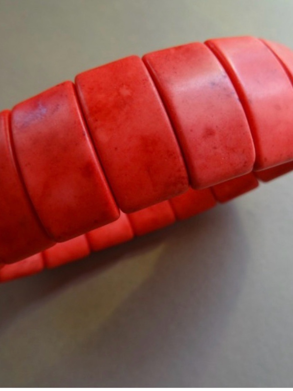 Red Stretch Coral Tile Bracelet - Women Accessories